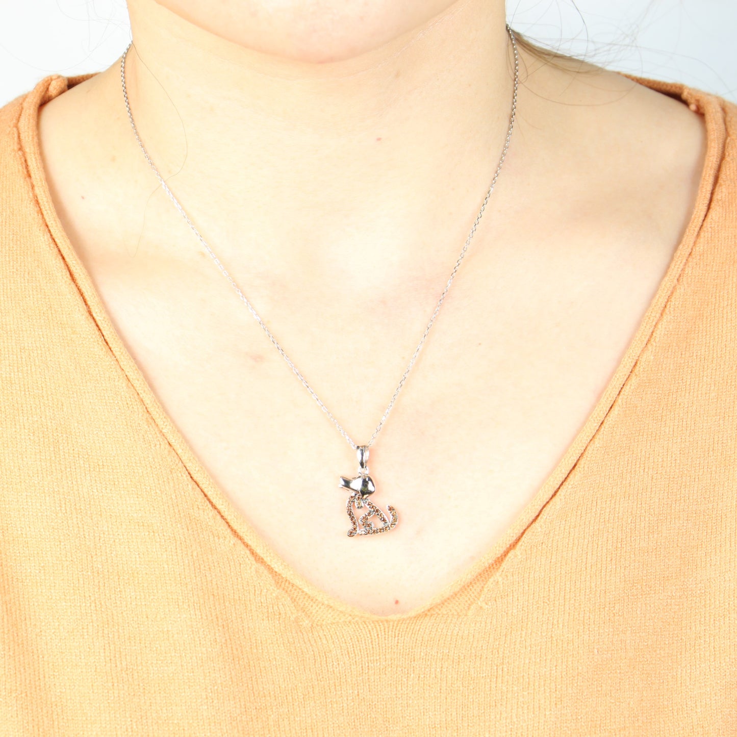 Sterling Silver Puppy Dog Necklace