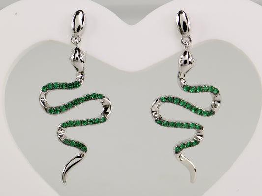 Sterling Silver Snake Earrings