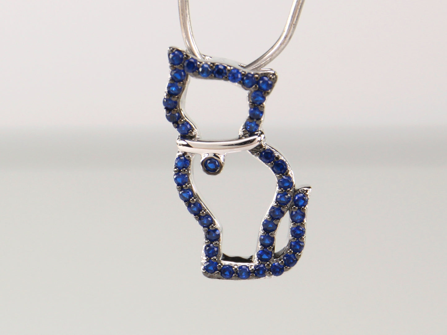 Sterling Silver Kitten Cat Necklace