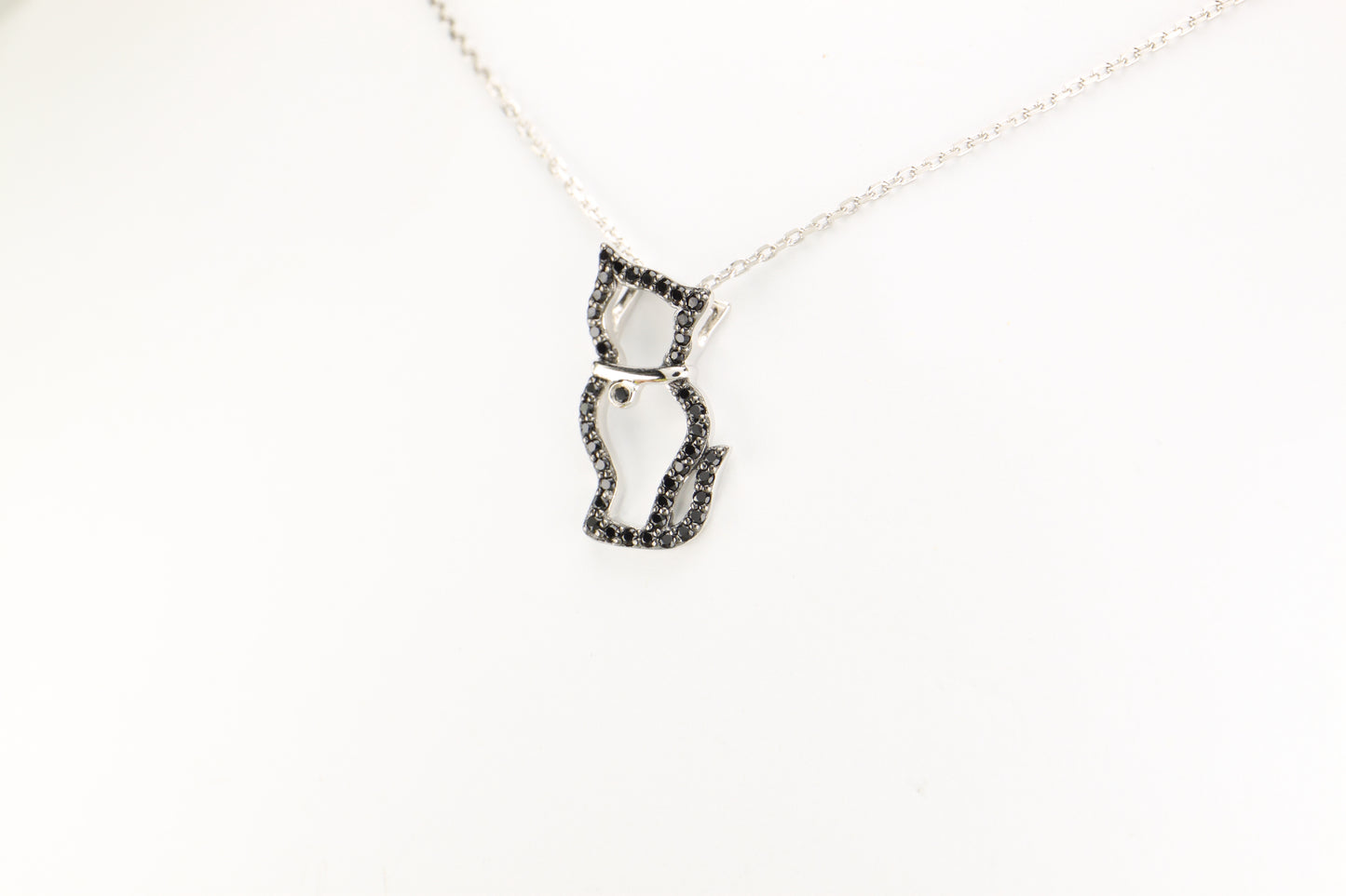 Sterling Silver Kitten Cat Necklace