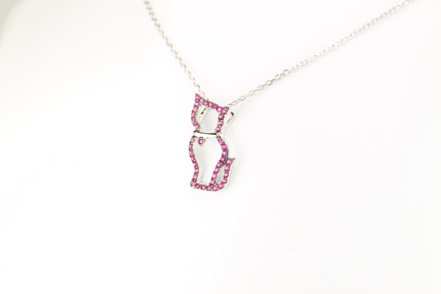 Sterling Silver Kitten Cat Necklace