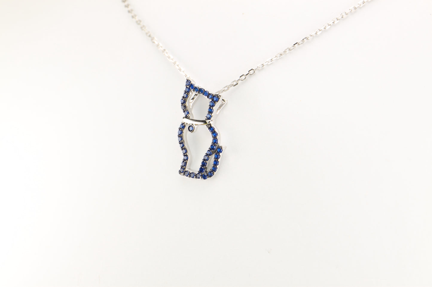 Sterling Silver Kitten Cat Necklace