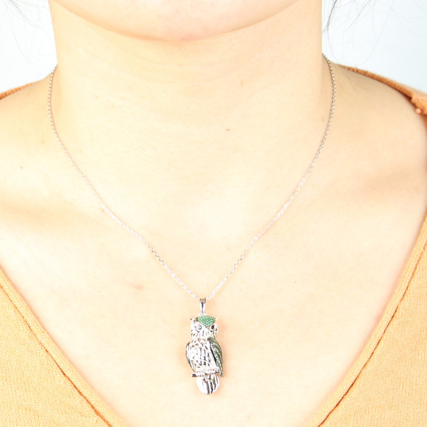 Sterling Silver Owl Necklace
